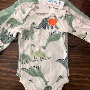 Carter's Dinosaur Print Baby Onesie Set NWT